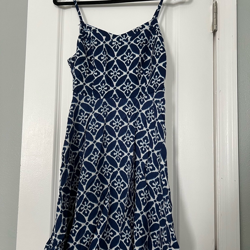 Blue and White Floral Women's Dress